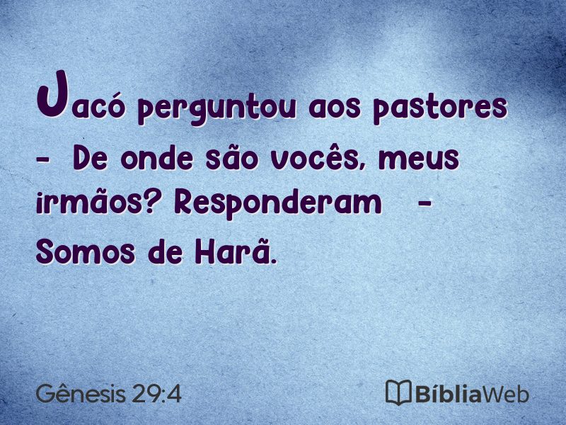 Gênesis 29:4 em imagem para compartilhar
