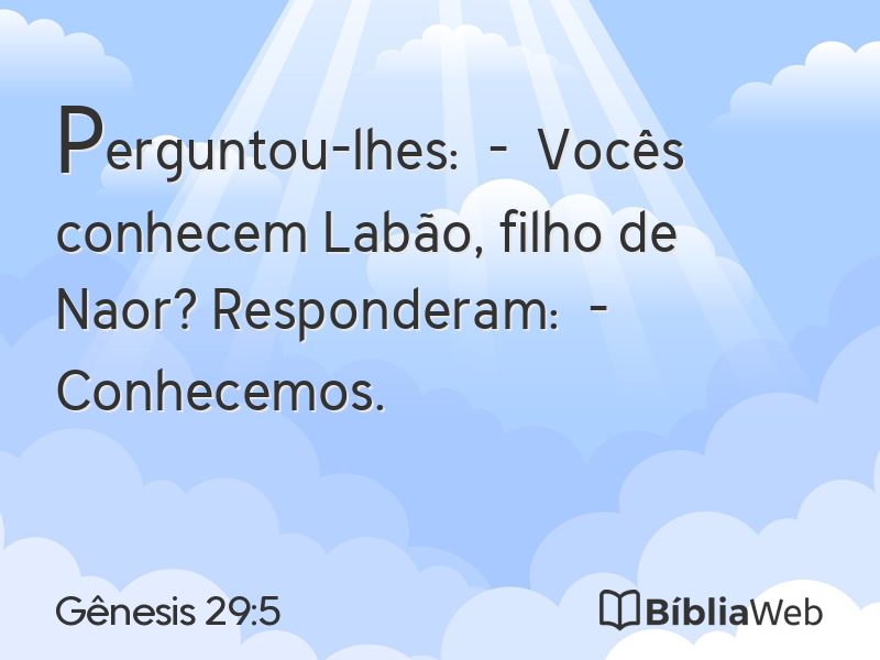 Gênesis 29:5 em imagem para compartilhar