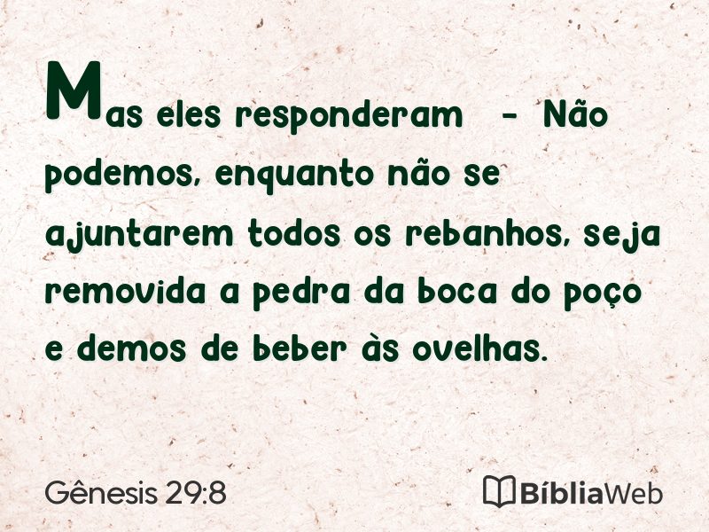 Gênesis 29:8 em imagem para compartilhar