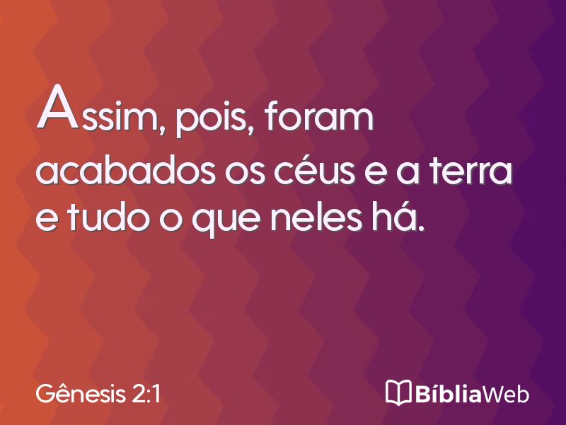 Gênesis 2:1 em imagem para compartilhar