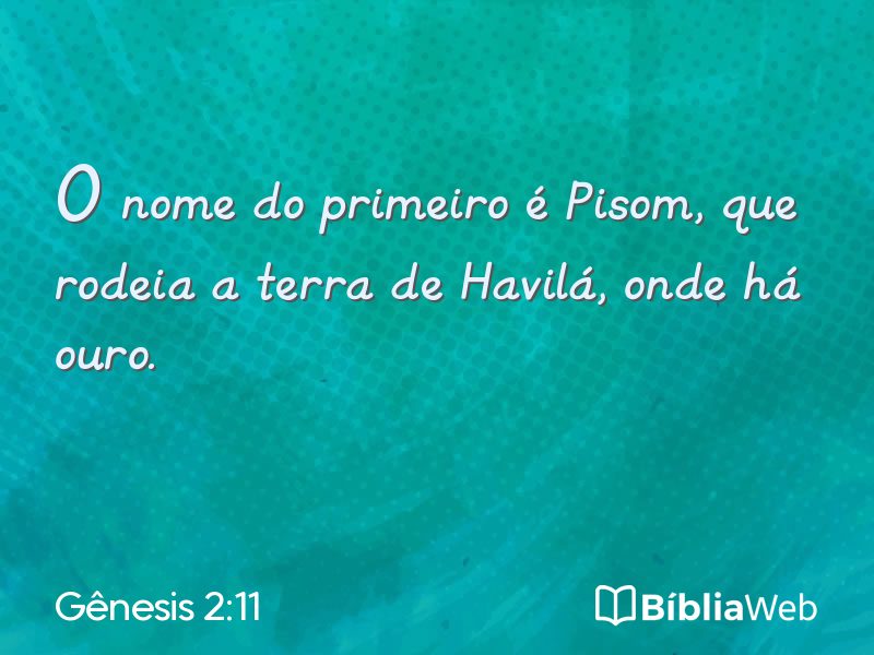 Gênesis 2:11 em imagem para compartilhar