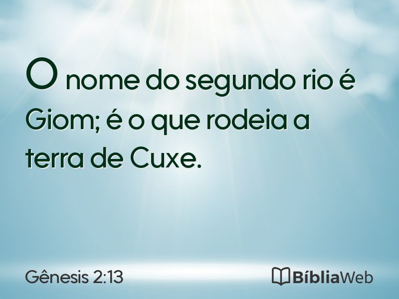 Gênesis 2:13 em imagem para compartilhar