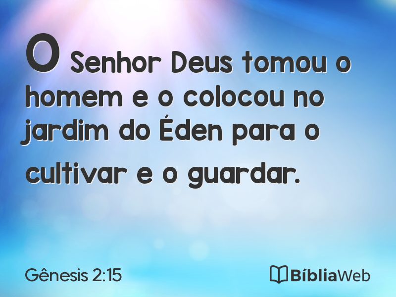Gênesis 2:15 em imagem para compartilhar
