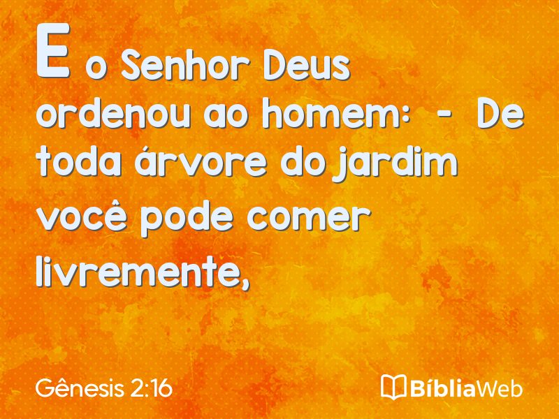 Gênesis 2:16 em imagem para compartilhar