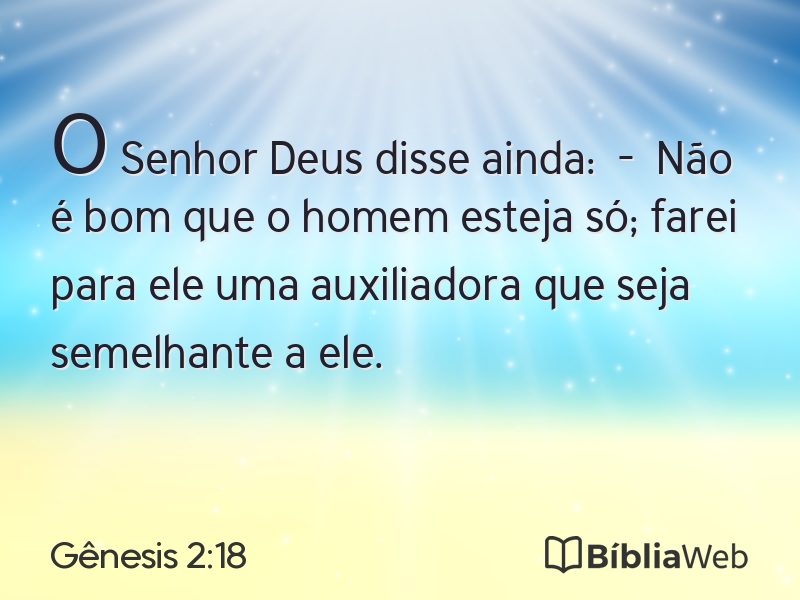 Gênesis 2:18 em imagem para compartilhar
