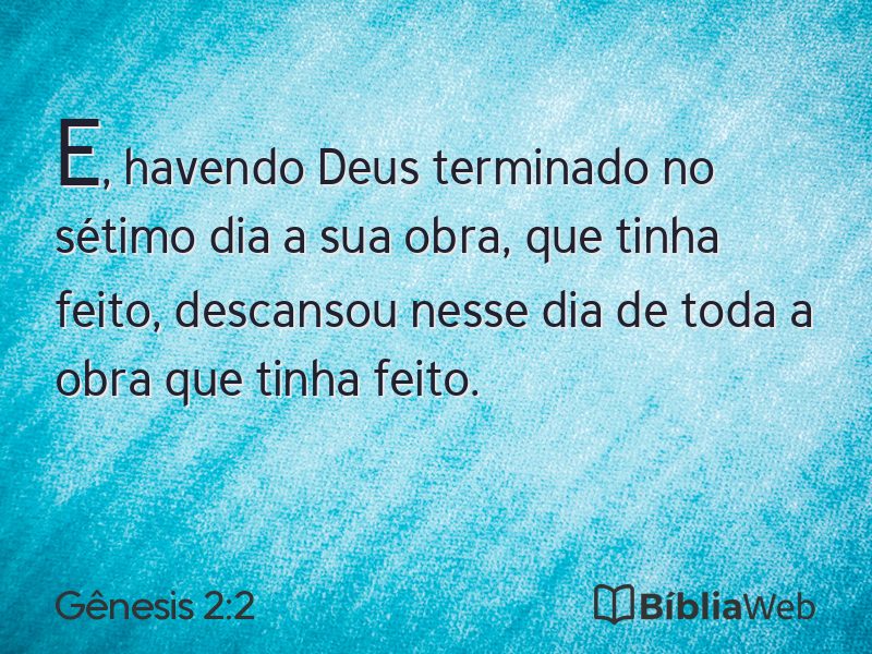 Gênesis 2:2 em imagem para compartilhar