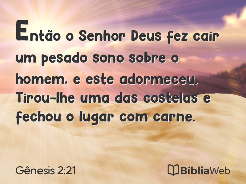 Gênesis 2:21 em imagem para compartilhar