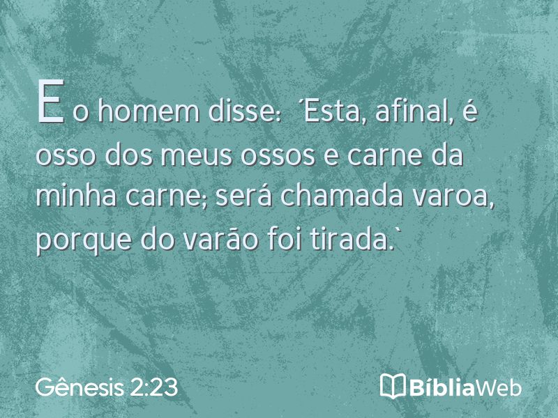 Gênesis 2:23 em imagem para compartilhar