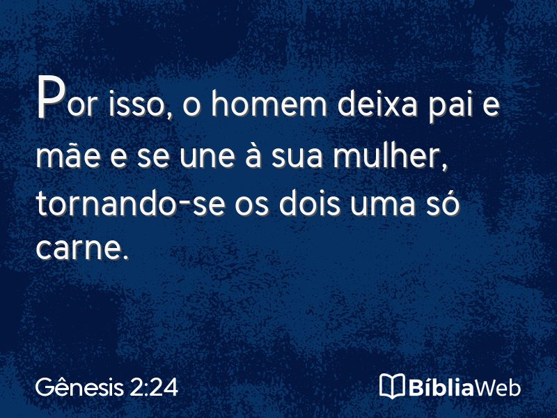 Gênesis 2:24 em imagem para compartilhar
