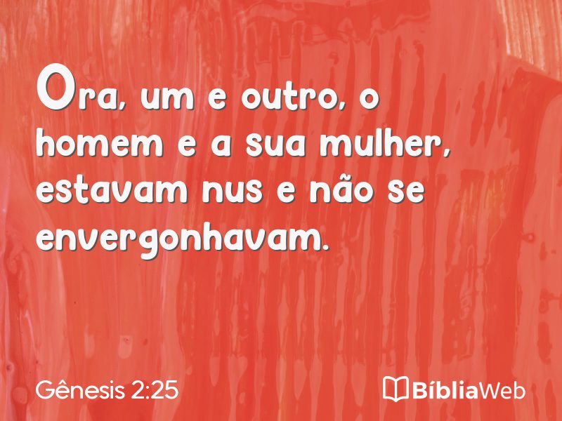 Gênesis 2:25 em imagem para compartilhar