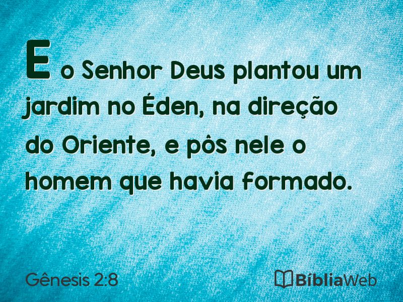 Gênesis 2:8 em imagem para compartilhar