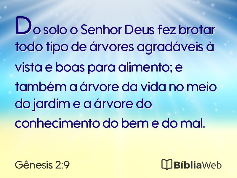 Gênesis 2:9 em imagem para compartilhar