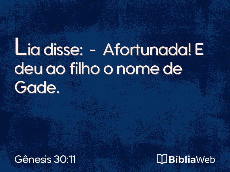 Gênesis 30:11 em imagem para compartilhar