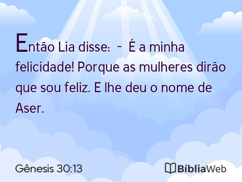 Gênesis 30:13 em imagem para compartilhar