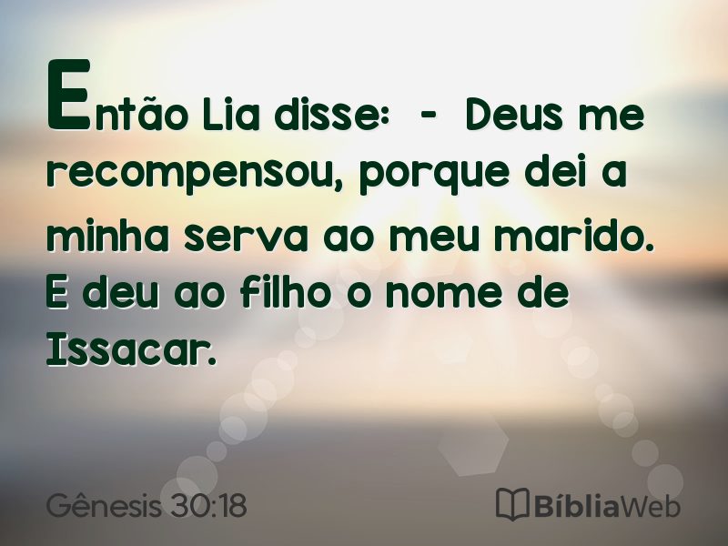 Gênesis 30:18 em imagem para compartilhar