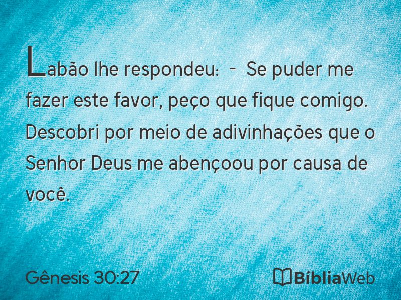 Gênesis 30:27 em imagem para compartilhar