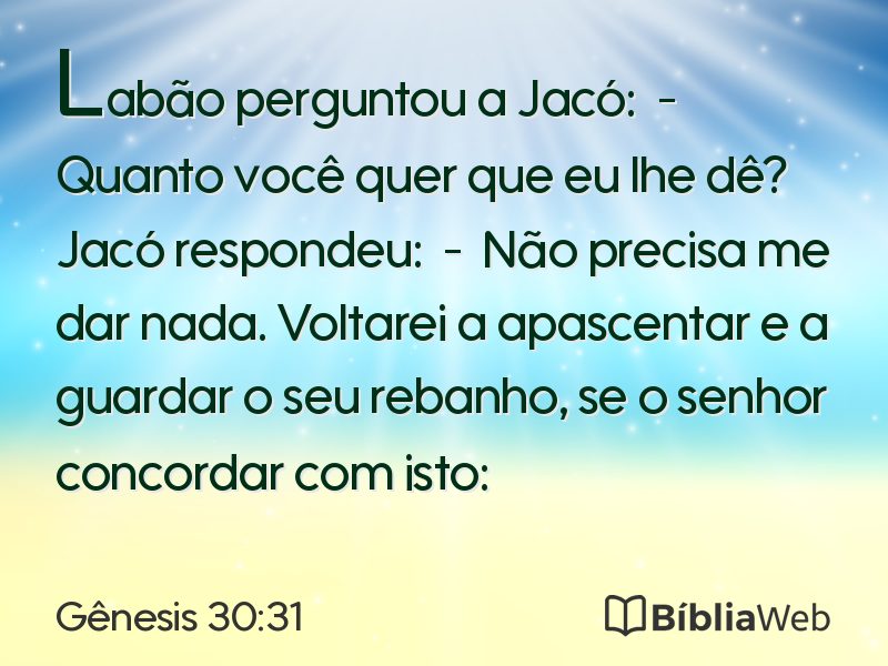 Gênesis 30:31 em imagem para compartilhar