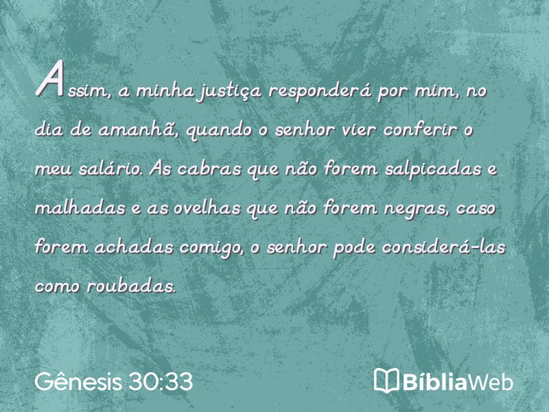 Gênesis 30:33 em imagem para compartilhar