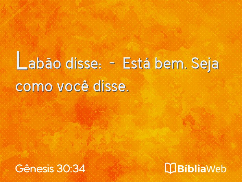 Gênesis 30:34 em imagem para compartilhar