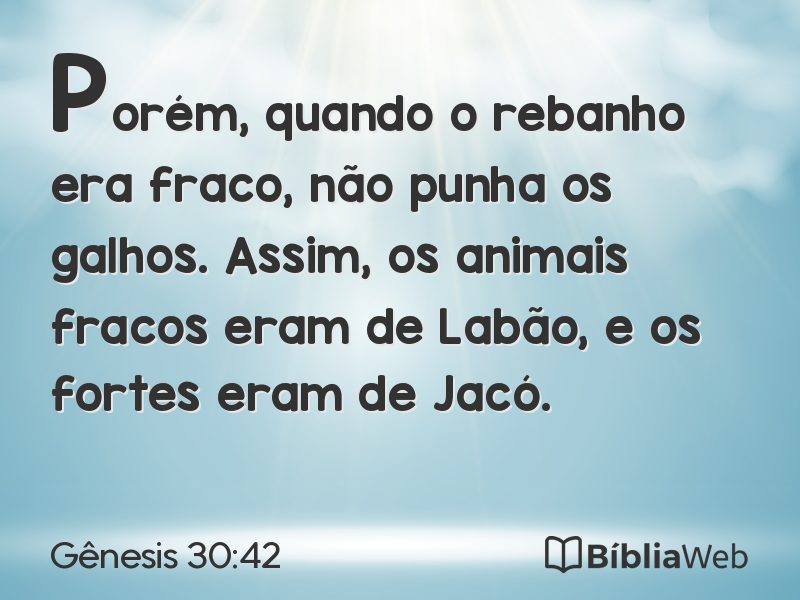 Gênesis 30:42 em imagem para compartilhar