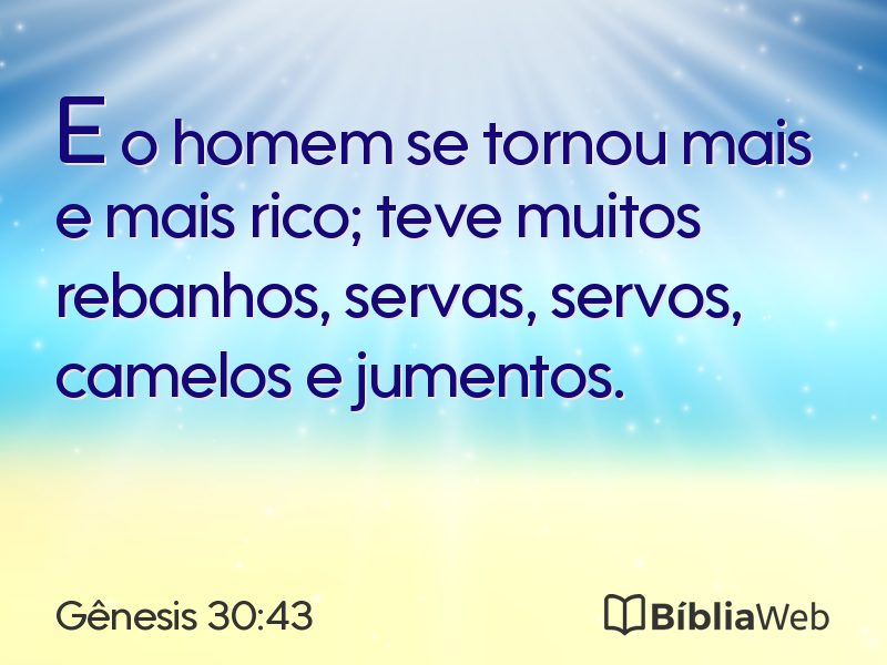 Gênesis 30:43 em imagem para compartilhar