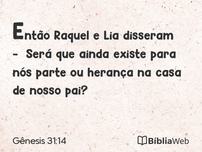 Gênesis 31:14 em imagem para compartilhar