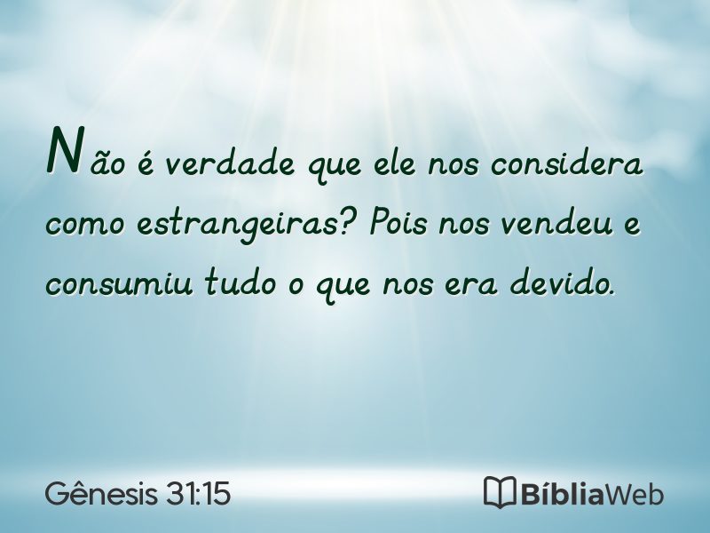 Gênesis 31:15 em imagem para compartilhar