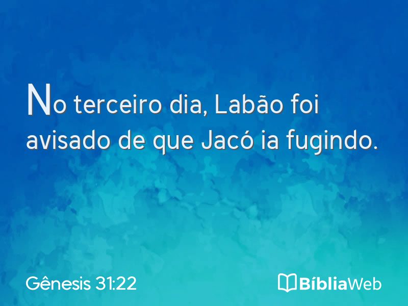 Gênesis 31:22 em imagem para compartilhar