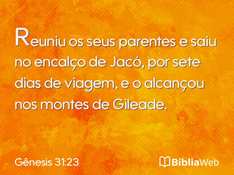 Gênesis 31:23 em imagem para compartilhar