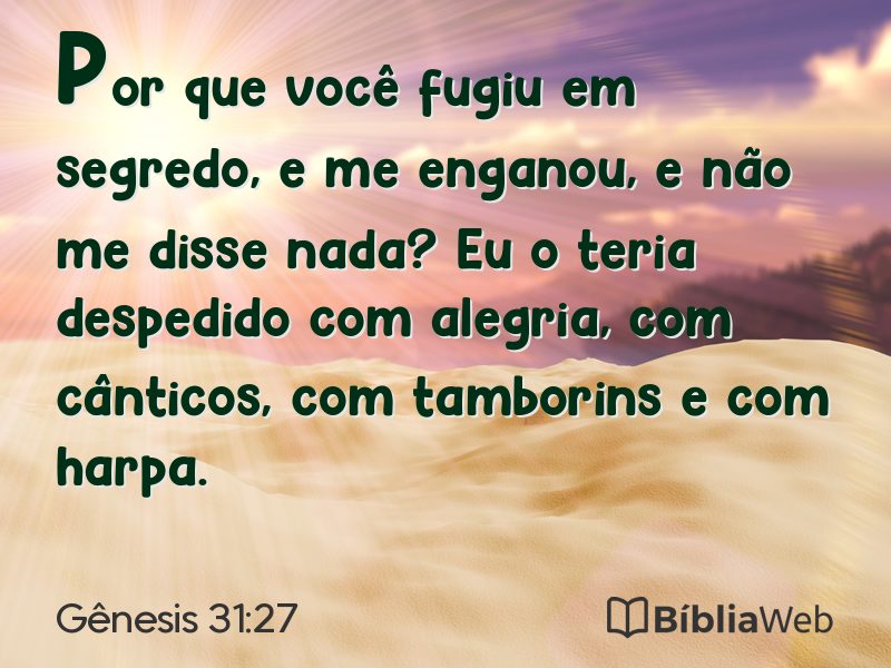 Gênesis 31:27 em imagem para compartilhar