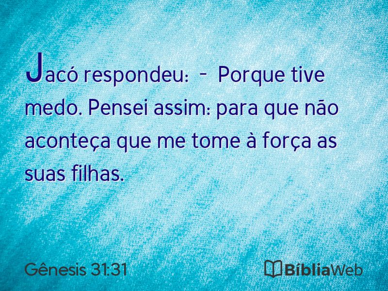 Gênesis 31:31 em imagem para compartilhar