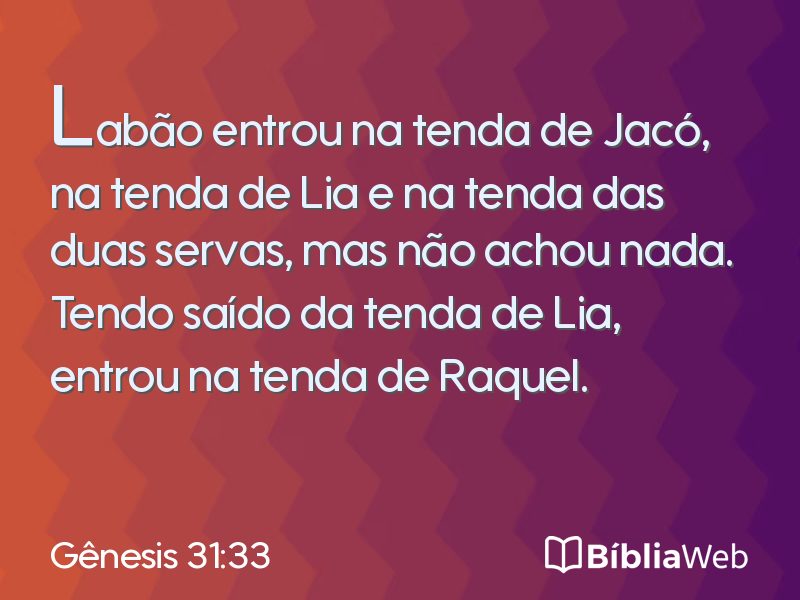Gênesis 31:33 em imagem para compartilhar