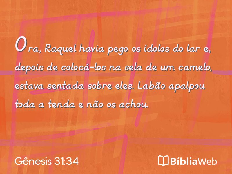 Gênesis 31:34 em imagem para compartilhar