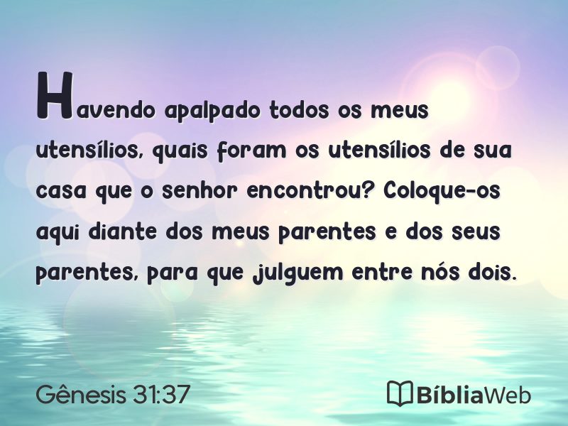 Gênesis 31:37 em imagem para compartilhar