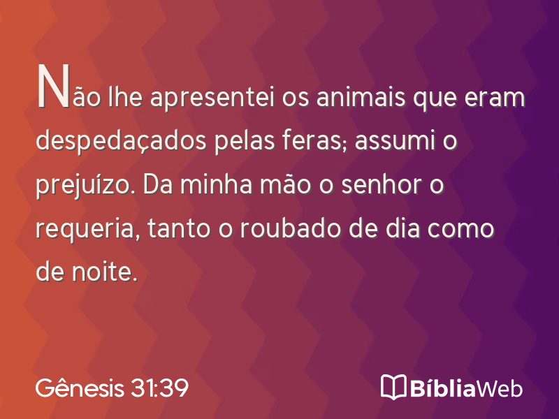 Gênesis 31:39 em imagem para compartilhar