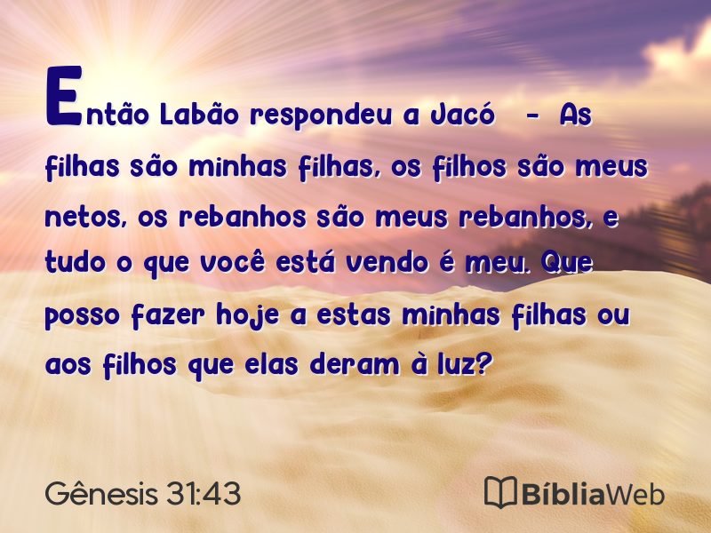 Gênesis 31:43 em imagem para compartilhar