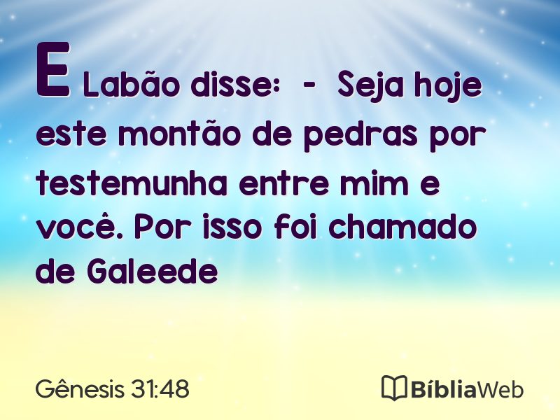 Gênesis 31:48 em imagem para compartilhar