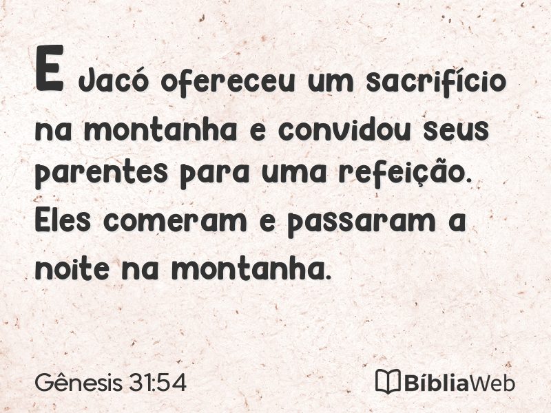 Gênesis 31:54 em imagem para compartilhar