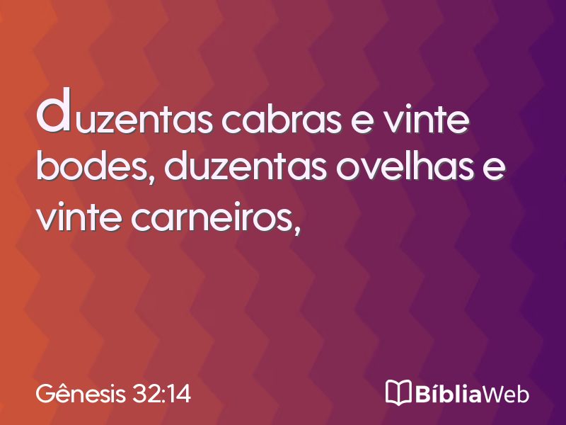 Gênesis 32:14 em imagem para compartilhar
