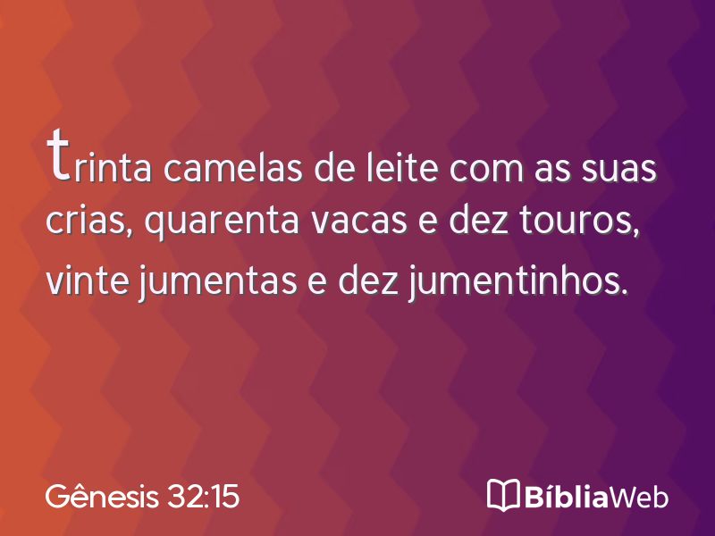 Gênesis 32:15 em imagem para compartilhar