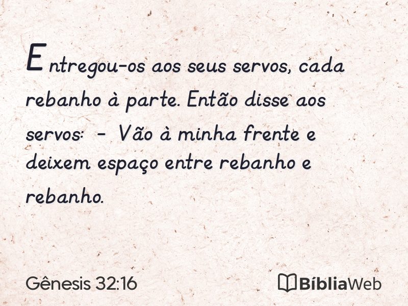 Gênesis 32:16 em imagem para compartilhar