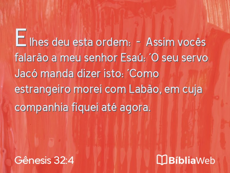 Gênesis 32:4 em imagem para compartilhar
