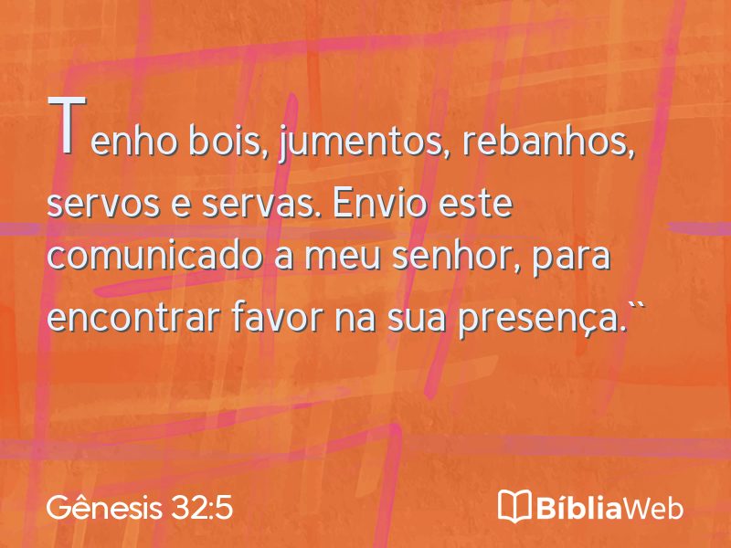 Gênesis 32:5 em imagem para compartilhar