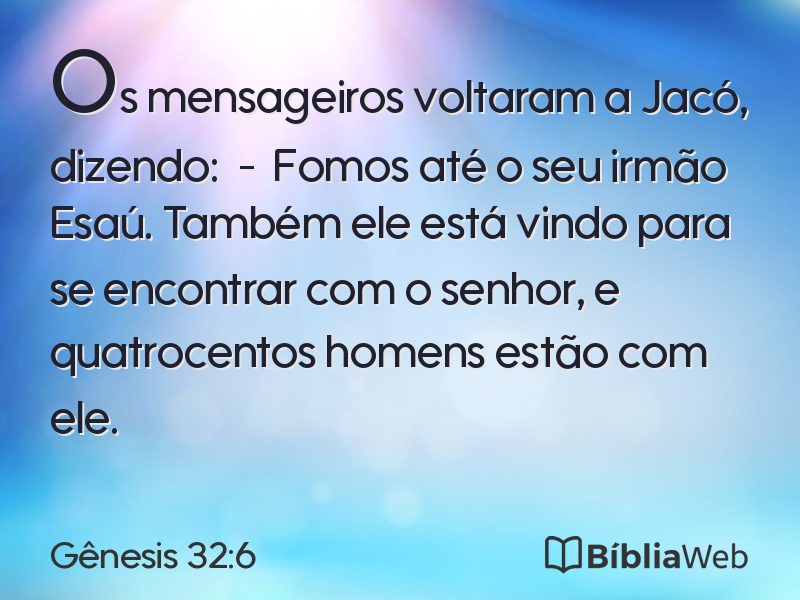 Gênesis 32:6 em imagem para compartilhar