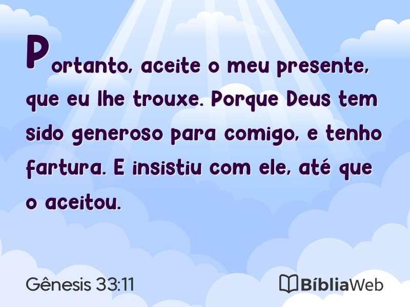 Gênesis 33:11 em imagem para compartilhar