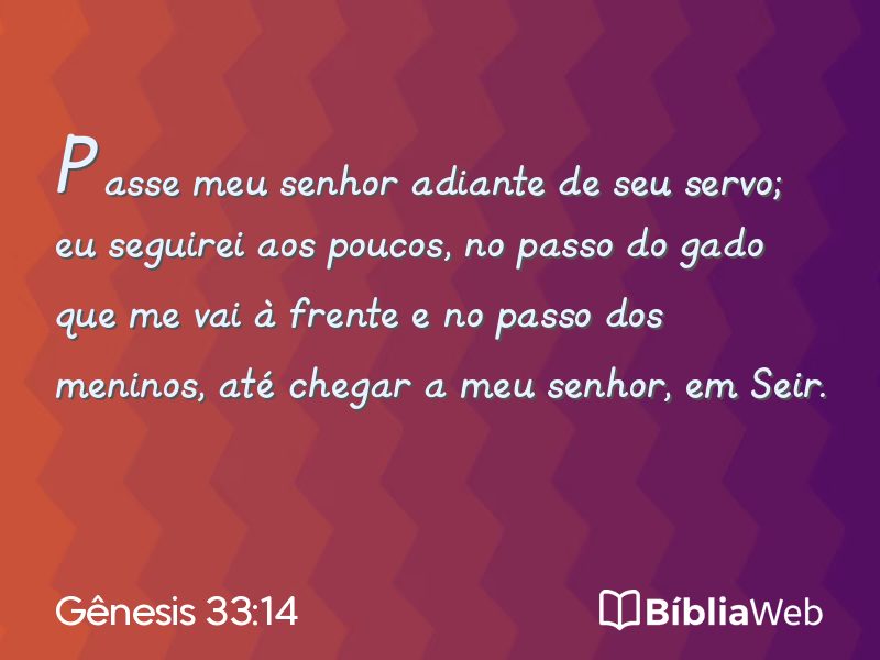 Gênesis 33:14 em imagem para compartilhar