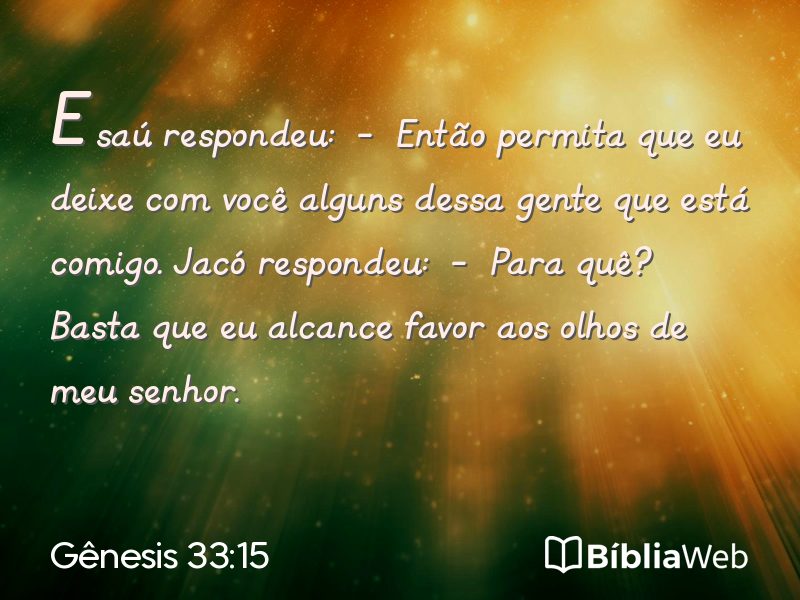 Gênesis 33:15 em imagem para compartilhar