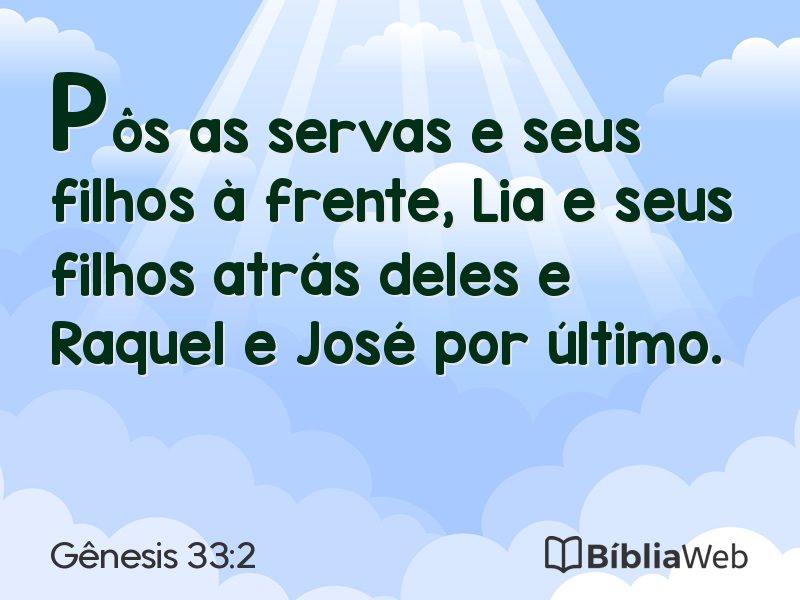 Gênesis 33:2 em imagem para compartilhar