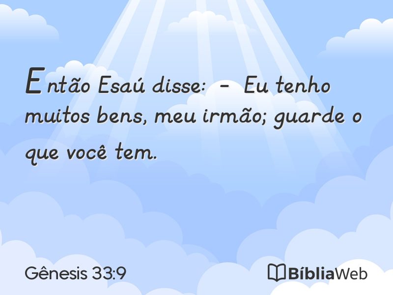 Gênesis 33:9 em imagem para compartilhar