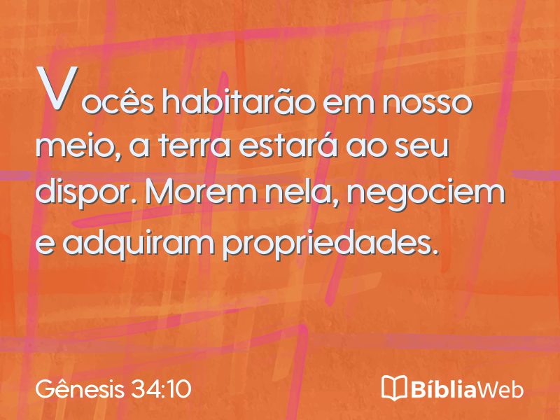 Gênesis 34:10 em imagem para compartilhar